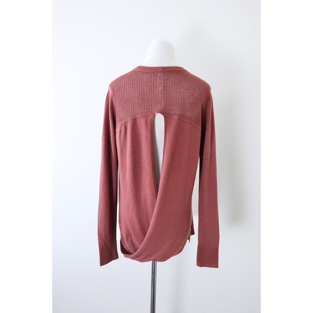 Lululemon Size 6 Back To Balance Sweater Open Back Knit Rustic Clay - Picture 7 of 12